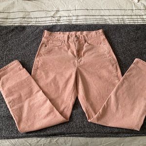 Pink corduroy high waisted pants